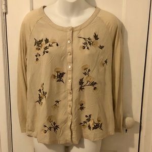 Ladies J. Jill Embroidered Woven Front Shirt